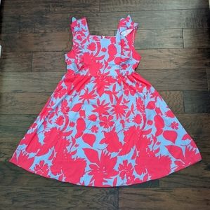 NWOT Fun Floral Print Babydoll Dress with Ruffles Women's Sz L